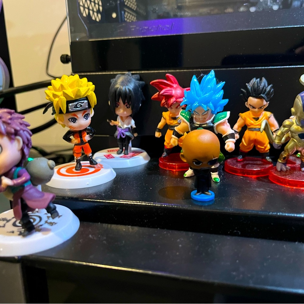Marvel, Naruto and Dragon Ball Z mini figures. 24 total as seen in all 3 photos
